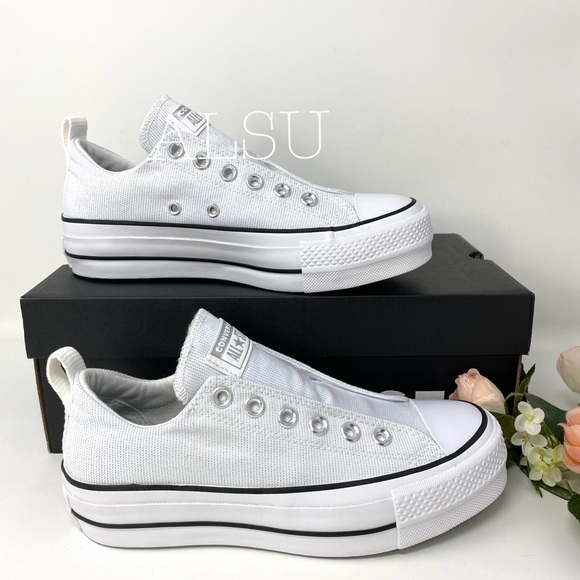 Converse Ctas Lift Slip White Lurex Women Platform - Picture 5 of 8